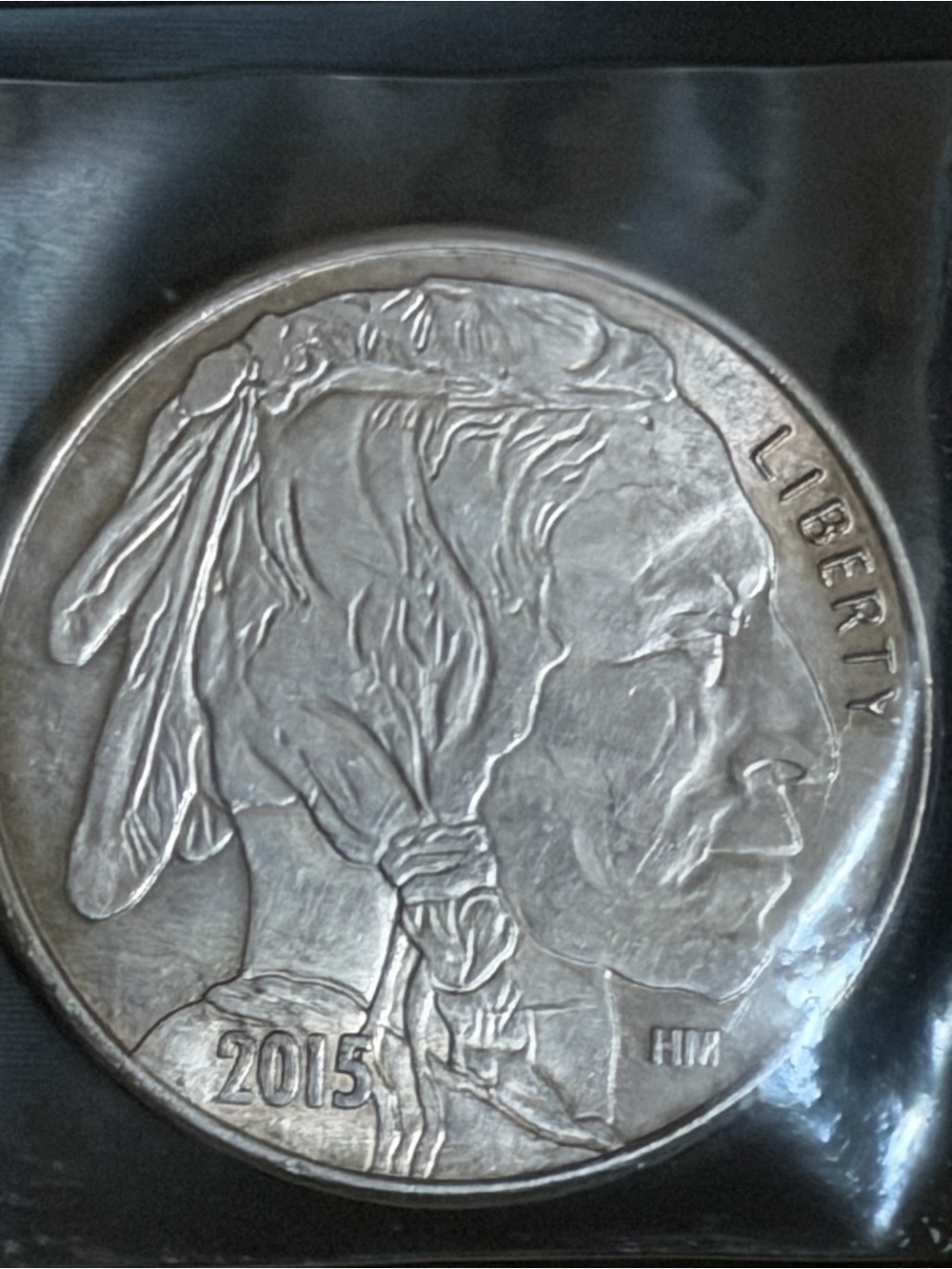 2015 Buffalo Style Silver Round - Native Profile Design One Troy Ounce .999